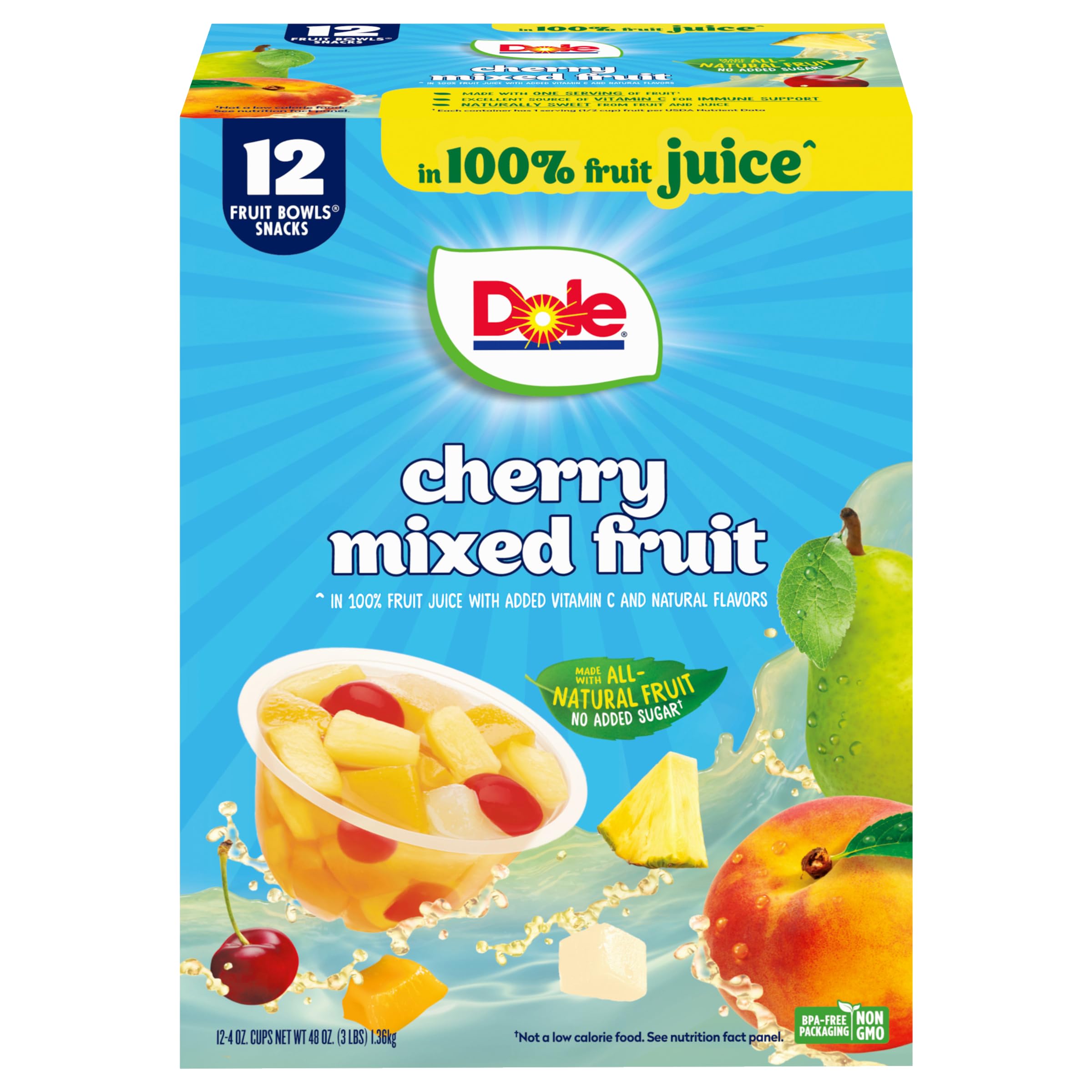 Amazon.com: Dole Cherry Mixed Fruit Fruit Bowls Snack in 100